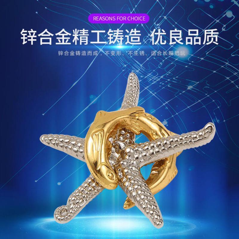 合金解锁魔合金锁成人解压益智解锁宝宝九连环智力扣孔明锁解环 合金--银色钥匙锁