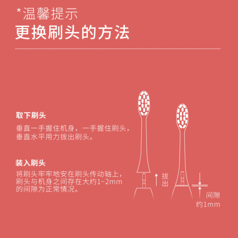 奥克斯(AUX)电动牙刷头适用A9 品牌正品替换头杜邦软毛原装[共4支]/耀夜黑