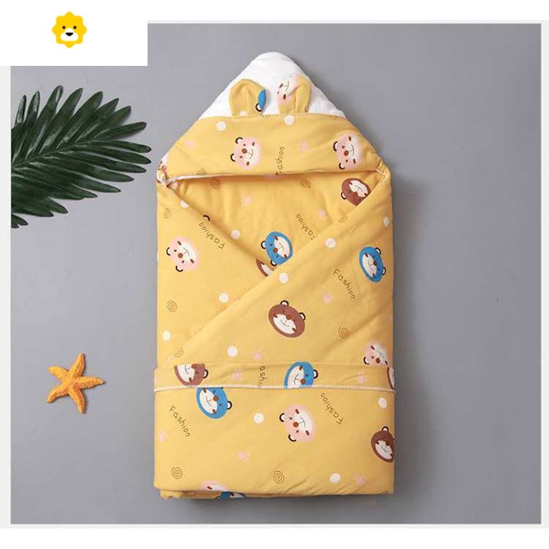 喻娄婴儿抱被秋冬加厚两用新生儿小被子初生宝宝外出襁褓包被夏季