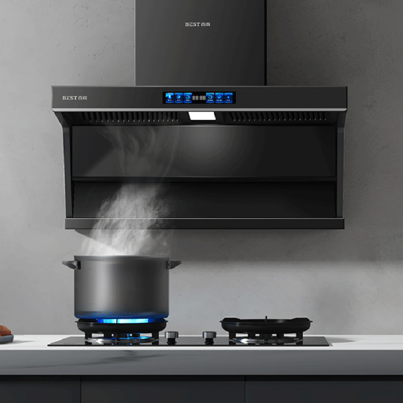 百得(BEST)华帝股份烟机AC17Pro 28m³顶侧三吸油烟机直流变频1200Pa高静压七重热净洗 挥手智控高清大图