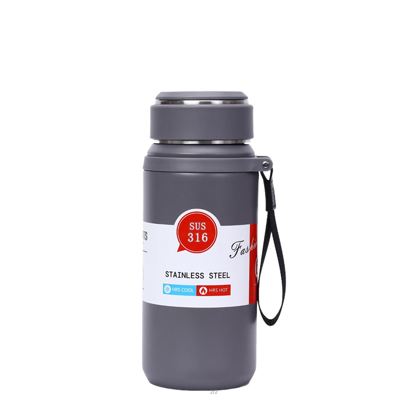 松道保温杯 大容量登山运动水壶水杯灰色800ML高清大图