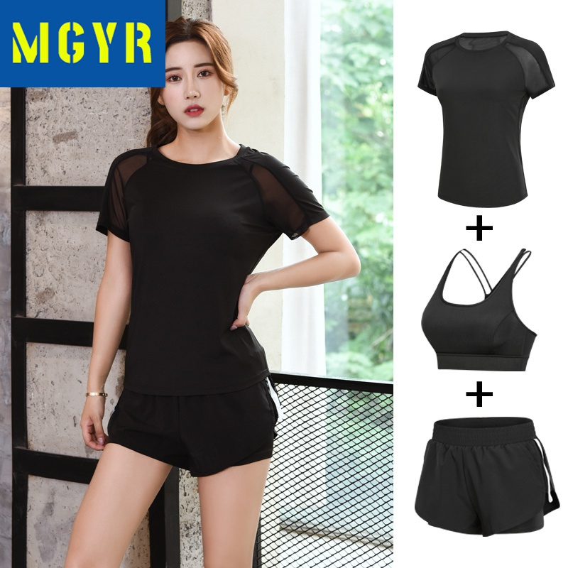 MGYR2021跑步运动套装女秋冬款健身房时尚气质晨跑瑜伽服速干衣裤套装