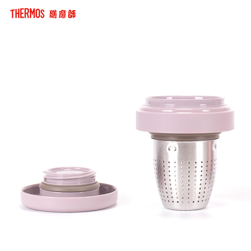 膳魔師(THERMOS)保温杯TCMF-501办公杯304不锈钢500ML可拆卸不锈钢茶漏水杯泡茶杯粉色CAC家用/通用