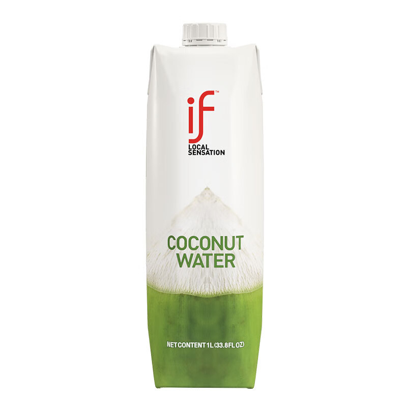 泰国进口if椰子水纯椰子水椰青水家庭装果汁饮料1L*2瓶装