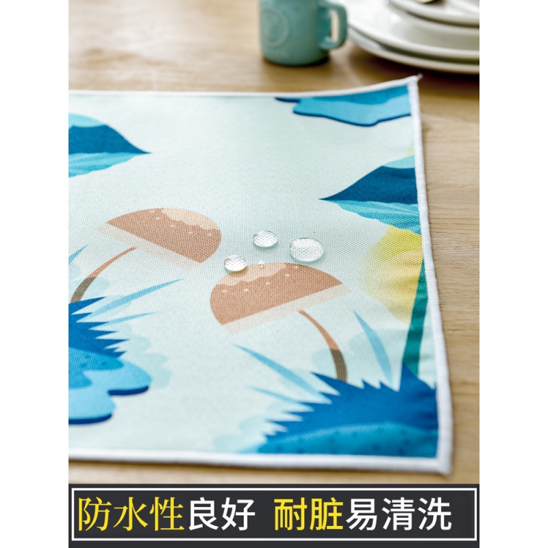 家柏饰(CORATED)餐桌垫儿童小学生餐垫午餐隔热垫一年级防水防油风餐布垫 绿植森林派对 33*49cm高清大图