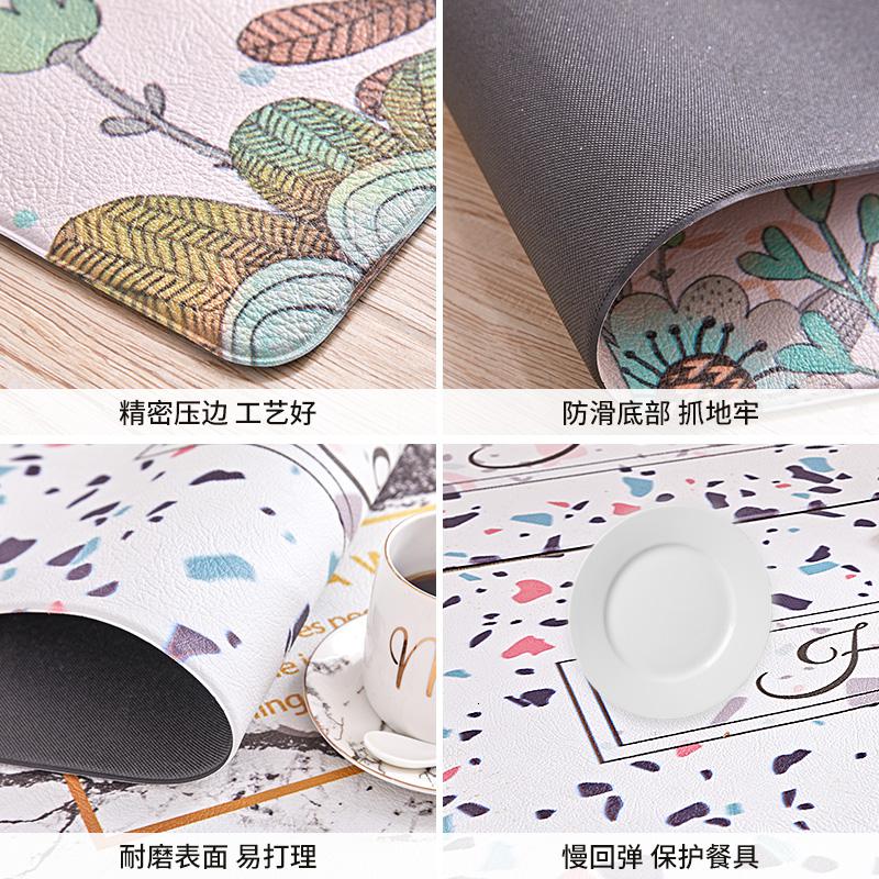 美帮汇易清洗厨房地垫耐脏防油污防滑可擦免洗脚垫长条家用PVC皮革垫高清大图