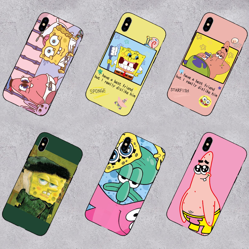 海绵宝宝手机壳11定制x硅胶xr情侣8plus/7/6s/xsmax派大星iphone12p30蟹老板p40pro9x/