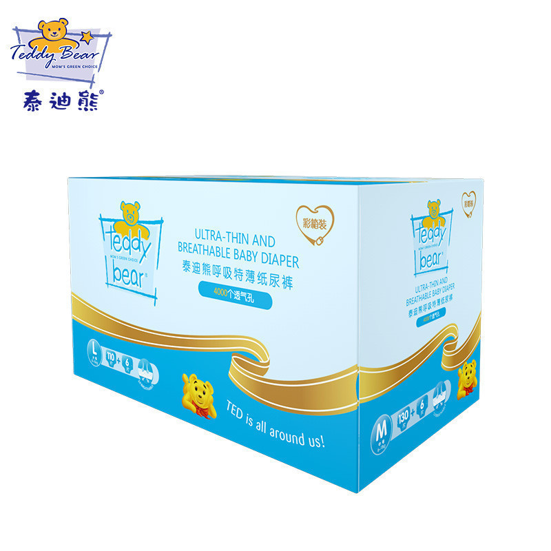 泰迪熊Teddy Bear超薄透气纸尿裤L116片(9-14公斤)婴儿尿不湿 呼吸特薄系列