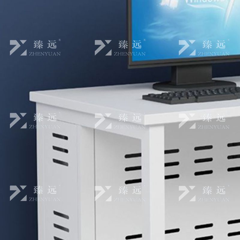 臻远 钢架电脑桌培训桌机房电脑桌学习桌课桌 双人位R款