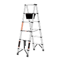 鸣固 不锈钢伸缩梯子 折叠（不锈钢）1.4+1.4米