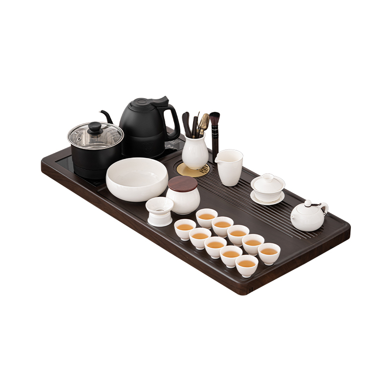 苏氏陶瓷(SUSHI CERAMICS)茶具套装自动烧水壶云海茶盘茶台配整套配整套高品质羊脂玉茶杯