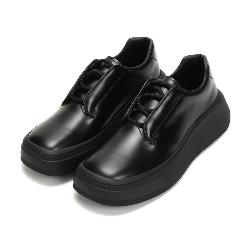 prada普拉达男士皮革系带德比鞋厚底鞋2eg312b4l