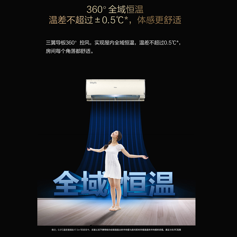 海尔空调(Haier)1.5匹 变频 新一级能效KFR-35GW/C2KEA81U1(羊脂玉)雷神者睡眠空调