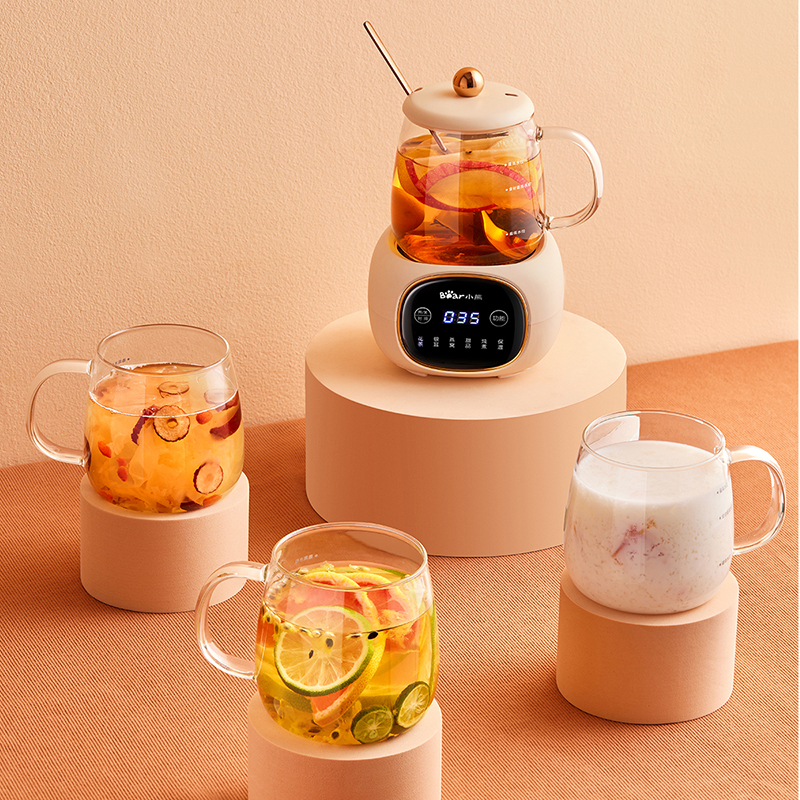 小熊(bear)0.4L 迷你养生杯养生壶 热牛奶电热杯煮花茶壶烧水壶电热水壶全玻璃杯体 YSH-Q04E5高清大图