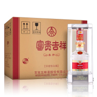 [五粮液宜宾总厂产]五粮液富贵吉祥柔和52度500ml*6瓶浓香型高度白酒礼盒配送礼品袋