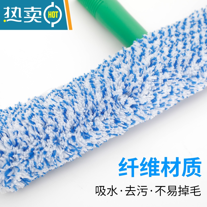 敬平专业涂水器擦玻璃抹水器上水器玻璃刮保洁毛头毛套清洁工具毛头刷 蓝色优质毛头+蓝色T架擦玻璃器高清大图