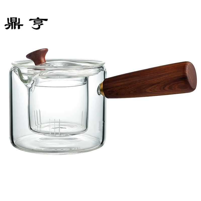 鼎亨加厚侧把煮茶壶小青柑专用蒸茶器泡茶壶耐高温玻璃功夫茶具花