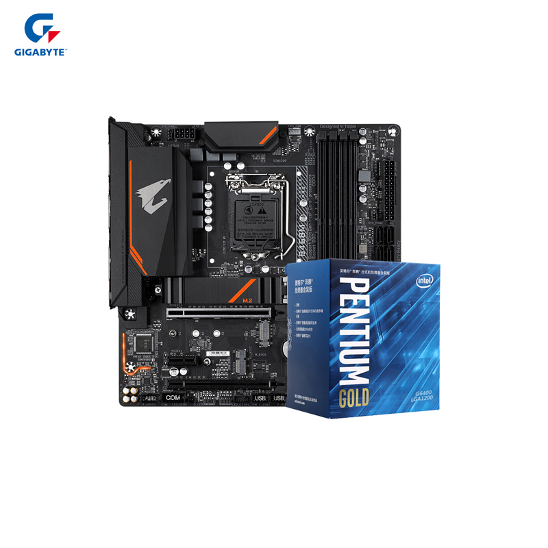 技嘉B460M AORUS PRO 小雕Pro主板+英特尔奔腾G6400 CPU套装