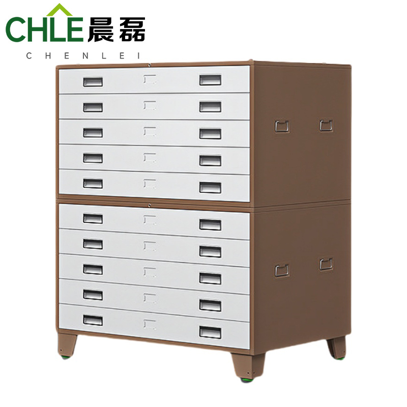 晨磊 图纸柜 咖色二节(0号) 台高清大图