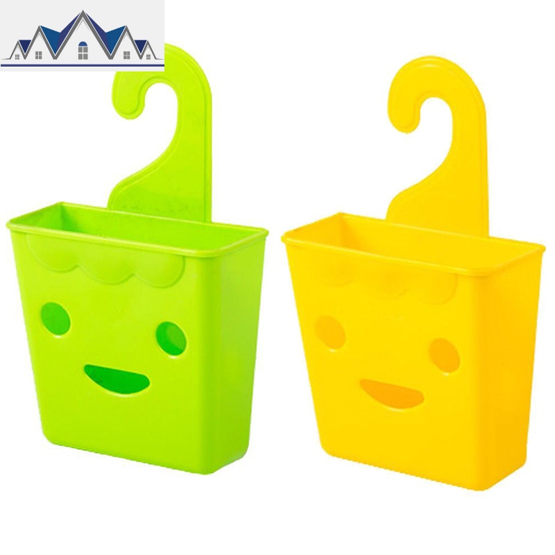 小挂篮收纳篮宿舍墙上篮子塑料卫生间浴室挂式储物篮洗漱吊篮 三维工匠 方形黄色+方形绿色+挂钩