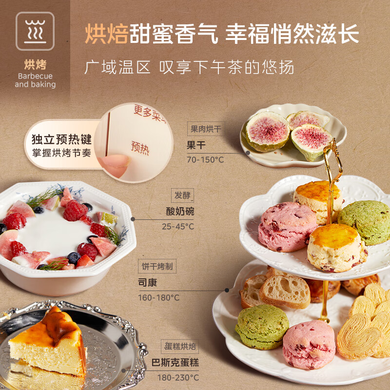 美的(Midea)小滋味微烤炸一体机家用变频台式微波炉烤箱空气炸不锈钢内胆一级能效古典风23L F23G3高清大图