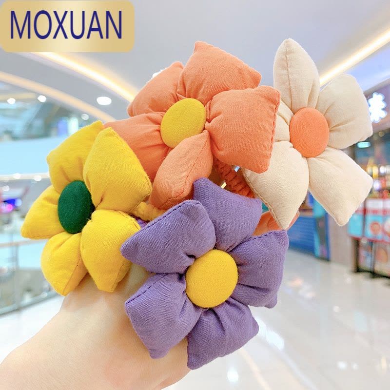 MOXUAN太阳花头绳儿童不伤发弹性好皮筋花朵扎马尾头饰小女孩橡皮筋发饰图片