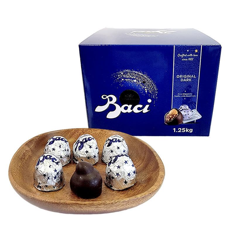 意大利baci芭喜榛仁经典黑巧克力制品1.25kg(100颗)婚庆结婚喜糖图片