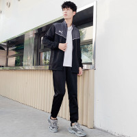 彪马(PUMA)运动男装套装2023秋季新款运动套装跑步立领夹克梭织收口长裤 657534-03 S(170/92A)