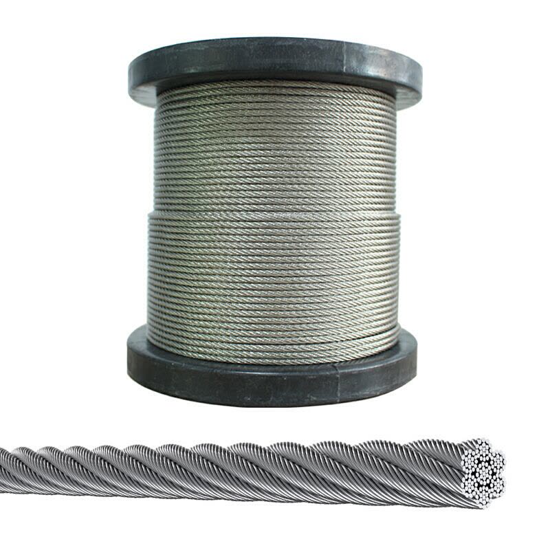 钢丝绳1mm 1.5mm 2mmm 4mm 锁扣粗包胶包塑超细软小钢丝卡扣晾衣绳304 包塑3mm[1卷50米]7*7软图片