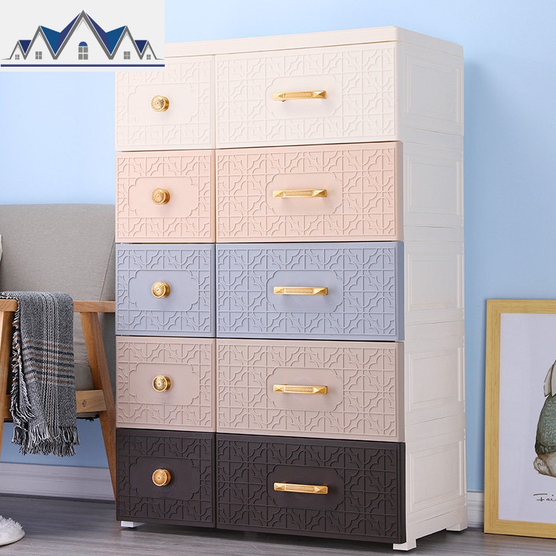 67cm大号宝宝衣柜抽屉式 塑料儿童储物柜子 婴儿小孩衣橱收纳柜 三维工匠 67北欧风67-38-125cm-6层