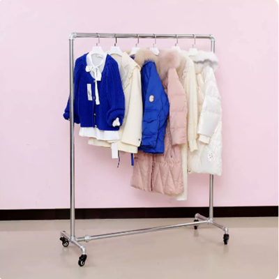 服装展示架 150*150 6分管单杠带滑轮 货期5-10天