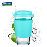 三光云彩(GLASSLOCK)韩国进口耐热钢化玻璃泡茶水杯果汁杯牛奶杯子加厚耐摔天蓝色RC106-1 500ml玻璃水杯