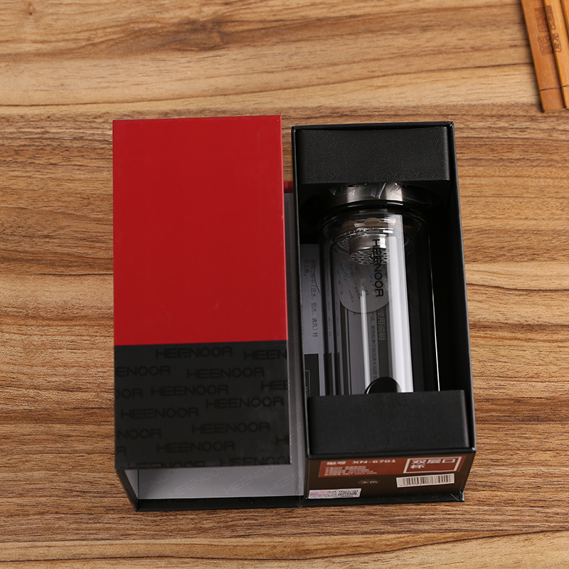 希诺XN-6700: 180ml玻璃杯 双层隔热带盖茶隔经典便携款(QH)