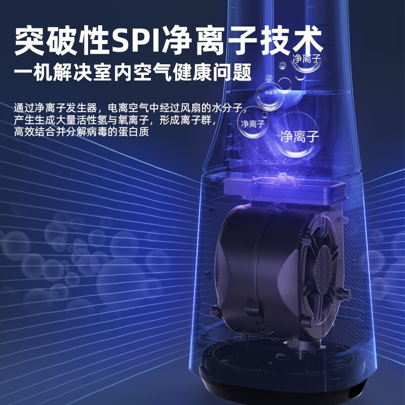 美的(Midea) 无叶风扇空气循环净化扇家用智能电风扇遥控客厅直流变频安全智能 AMS150E-TY高清大图