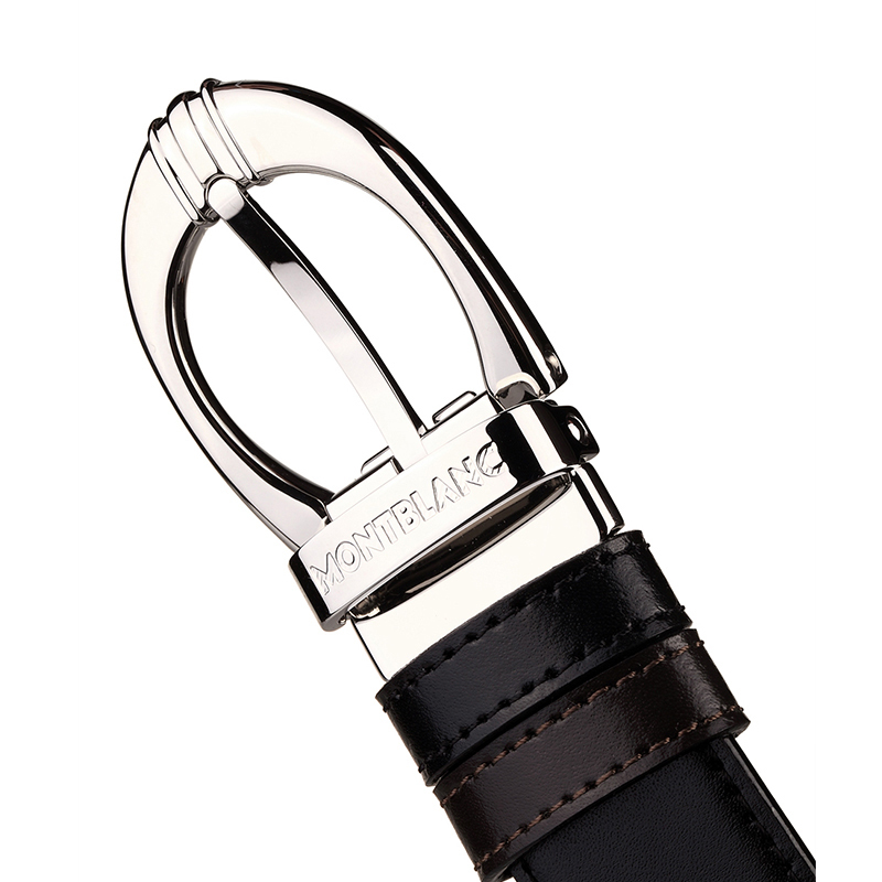 Montblanc万宝龙男士经典系列牛皮光面针扣皮带/腰带箱包配件 120 CM106148黑色