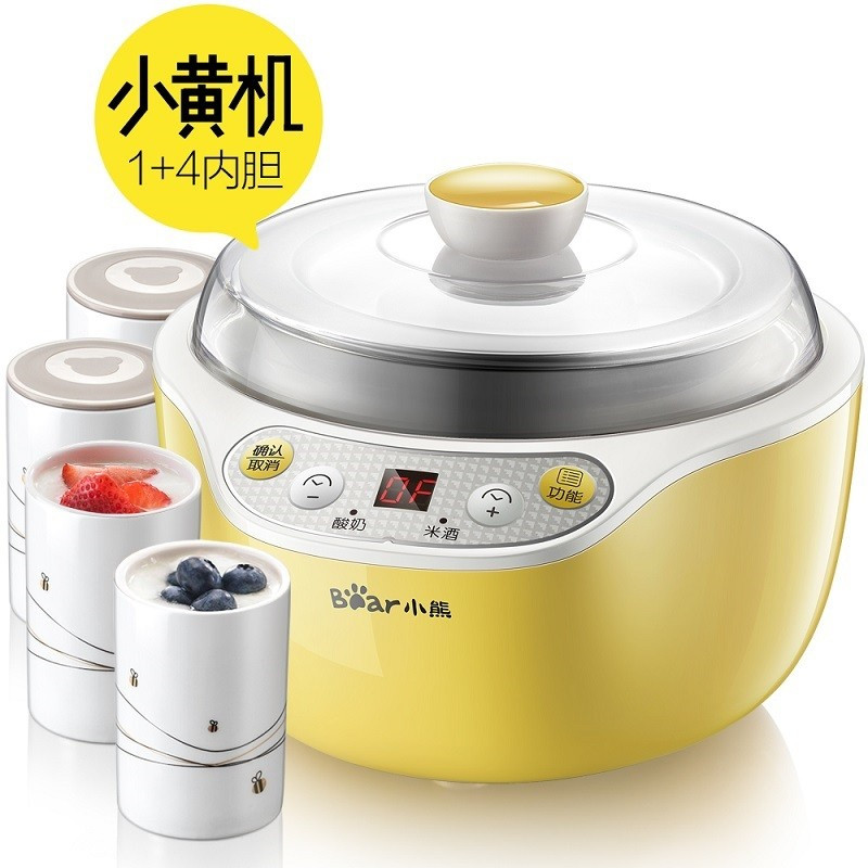 小熊(Bear)家用全自动 酸奶机米酒机不锈钢内胆 陶瓷4分杯 SNJ-B10K1