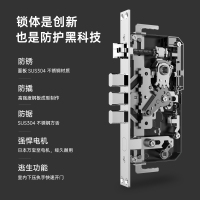 苏宁小Biu智能门锁Pro款C级锁芯六大开锁方式指纹识别家用电子防盗门手机APP远程智能管理（典雅黑）