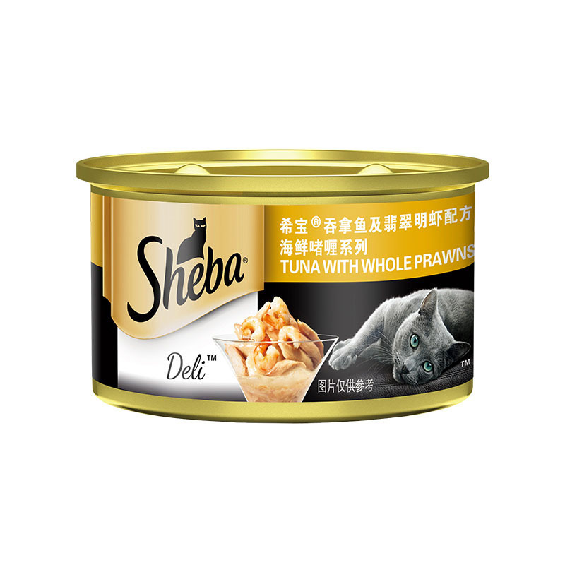 希宝 宠物 猫粮罐头 吞拿及虾猫粮罐头啫喱系列85g*24罐罐