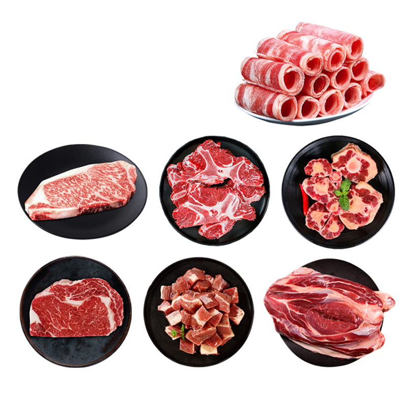 天萃庭牛肉组合(牛脖骨 500g牛腩500g西冷牛排250g牛尾500g眼肉牛排250g金钱腱1000g肥牛卷350g高清大图