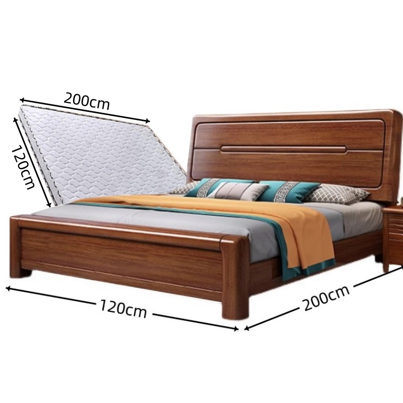 豫龙都床+床头柜+床垫1.2m套高清大图