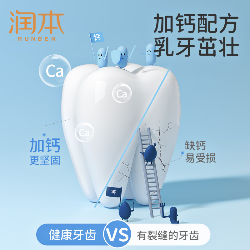 润本 婴幼儿奥拉氟牙膏50g高清大图