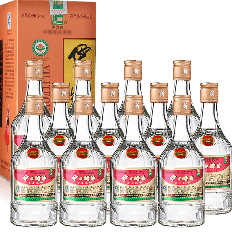 低价跑量50度伊力特曲250ml12瓶整箱装白酒小酒版浓香口粮酒新疆伊犁