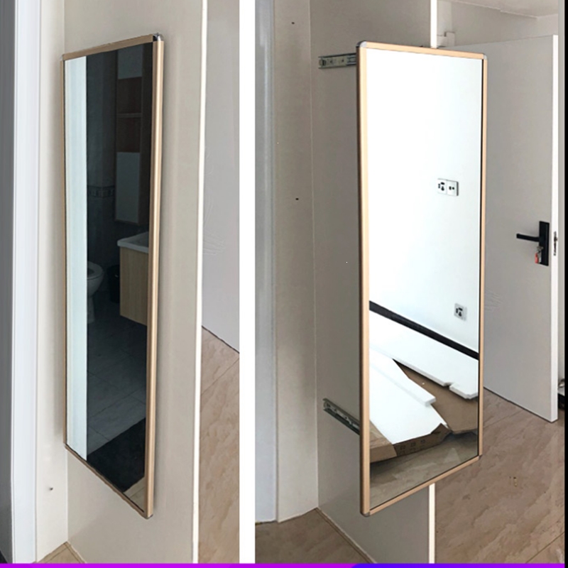 衣柜镜推拉旋转镜穿衣镜知渡全身镜隐藏式三节轨柜内伸缩折叠试衣镜