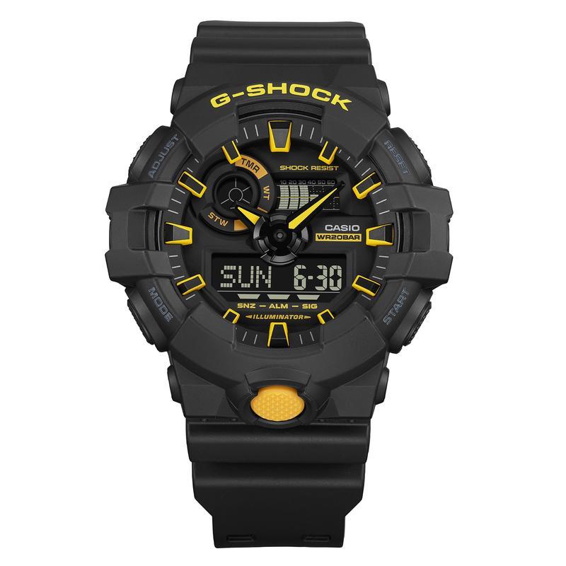 CASIO Casio卡西欧男士黑黄撞色时尚腕表耐磨设计休闲与工作皆宜