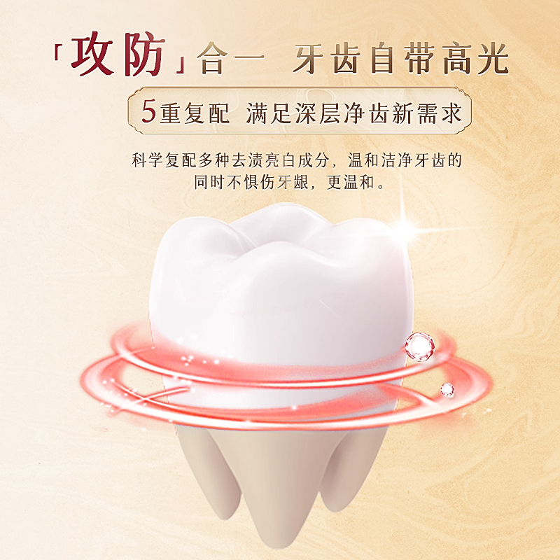 六必治小苏打盐白牙膏120g