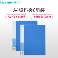 广博(GuangBo)A2081单强力夹 6册 A4资料夹 文件夹 整理夹 文件册 归纳盒 档案盒 办公用品 轻便夹