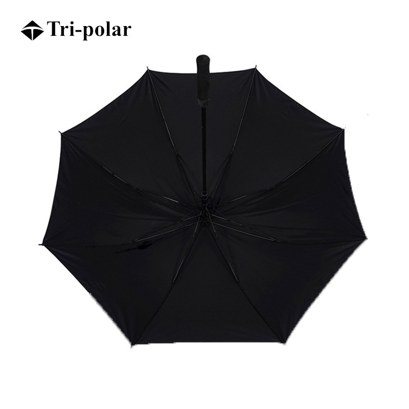 三极户外(Tripolar) TP7001 商务伞户外遮雨全自动双层直柄加厚30寸黑色雨伞