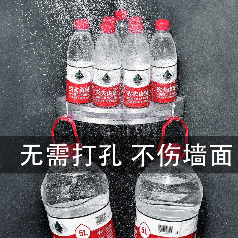 免打孔卫生间置物架壁挂浴室厕所洗手间洗漱台用品用具三角形收纳 三维工匠 太空铝小宽边三角篮双层(亚光)储物架