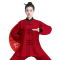 闪电客春秋太极服女装新款武术表演服训练服秋冬季太极拳练功服男士套装(fR3) L 酒红包黑领男女同款
