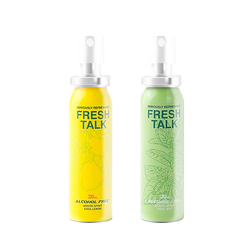 英国Fresh talk口气清新剂口腔喷雾男女便携装20ml 柠檬味+薄荷味各一瓶口喷高清大图